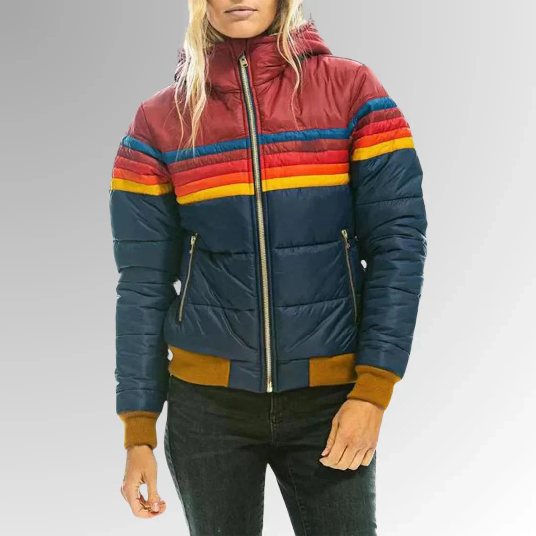 Alicia | Women’s Retro Striped Puffer Jacket