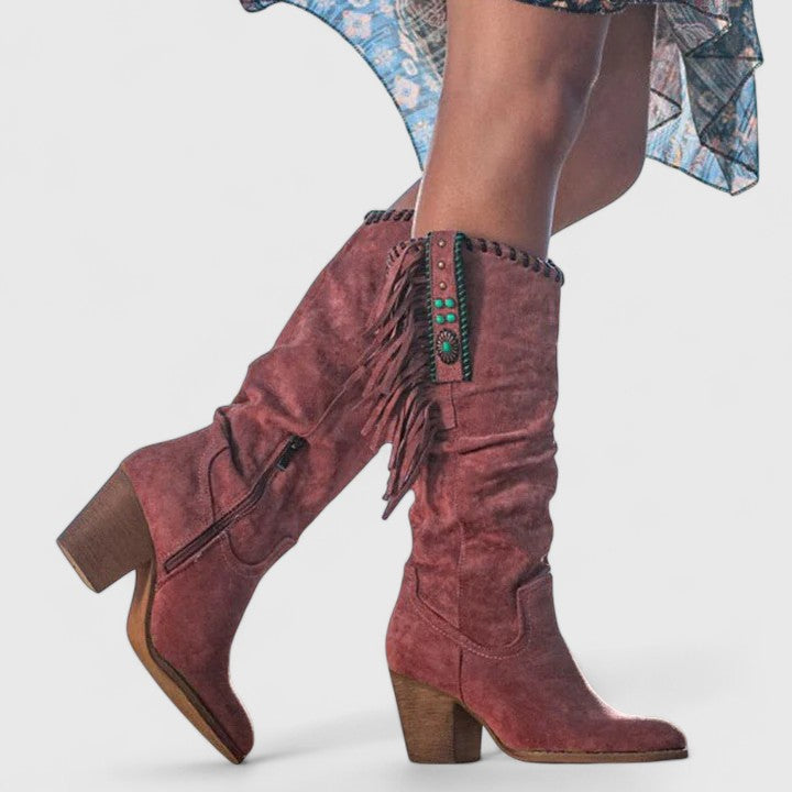 Maurelle | Western Fringe Boots