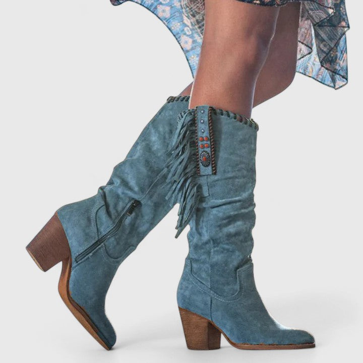 Maurelle | Western Fringe Boots
