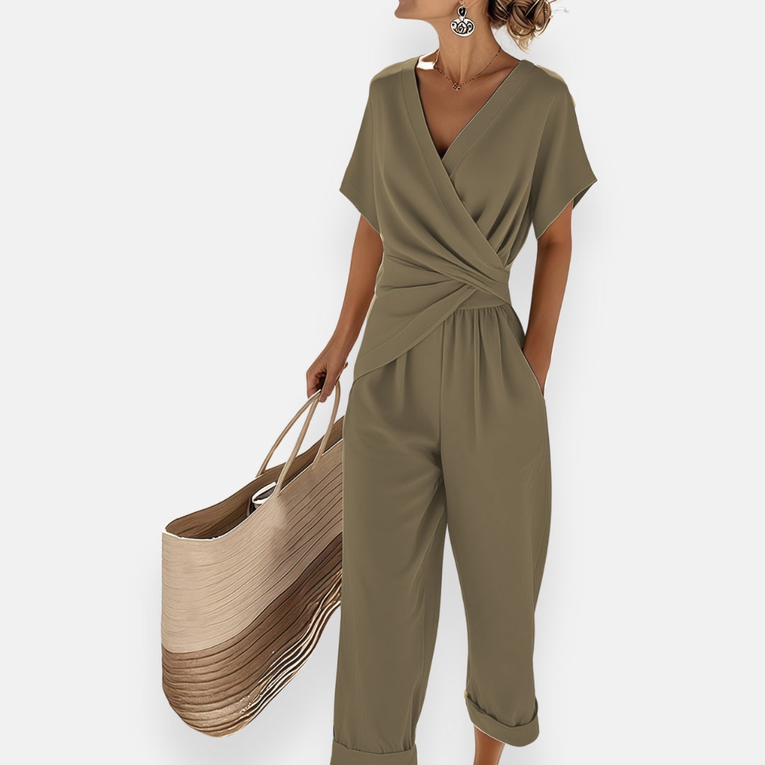 Elise | Draped Wrap Jumpsuit