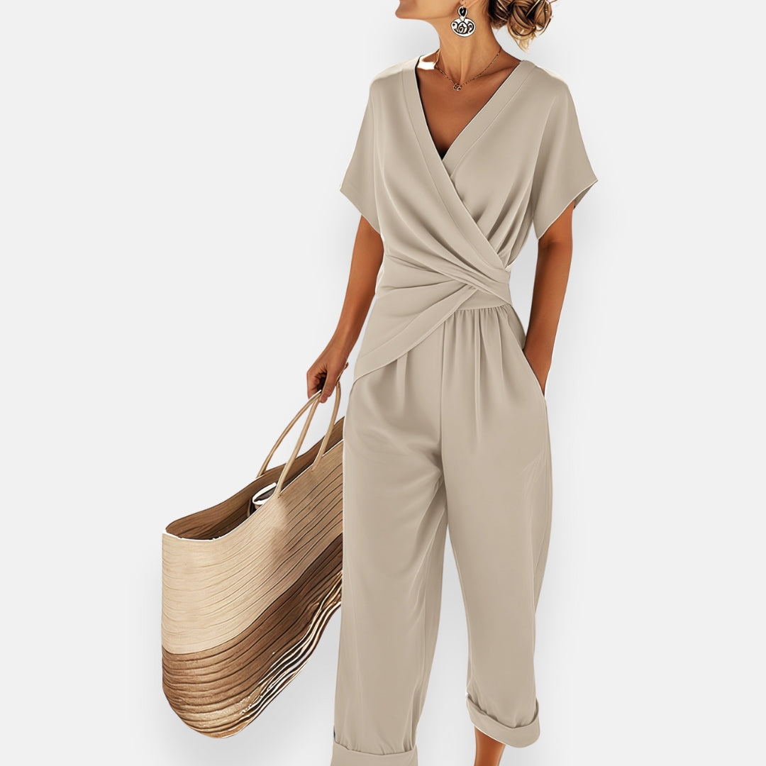 Elise | Draped Wrap Jumpsuit