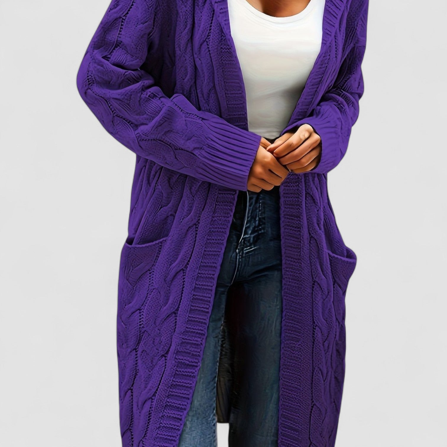 Donna | Cable Knit Long Cardigan