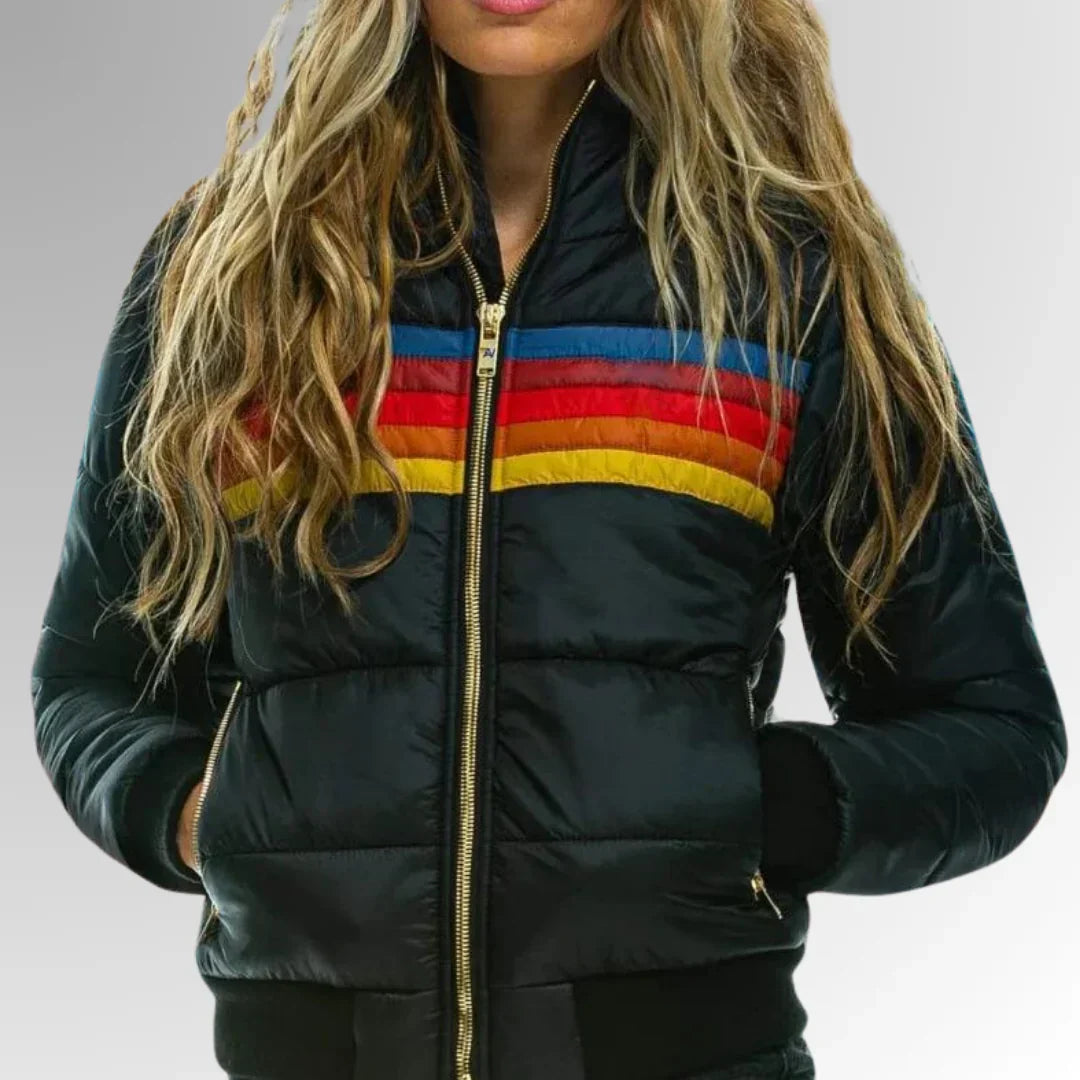 Alicia | Women’s Retro Striped Puffer Jacket
