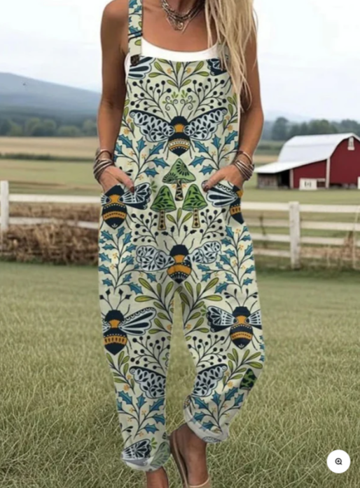 DENISE | TIMELESS BEE FLORAL ART JUMPSUIT