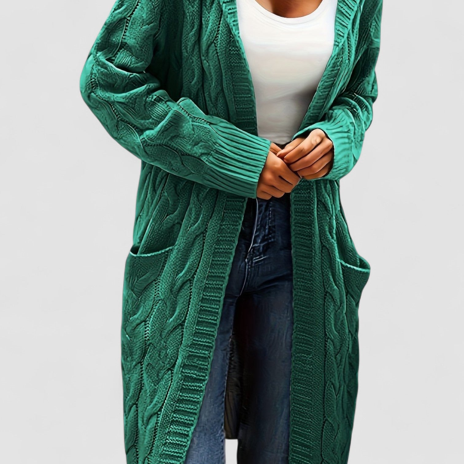 Donna | Cable Knit Long Cardigan