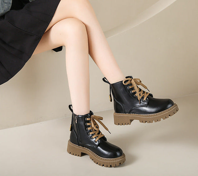 Fleece-Lined Combat Boots