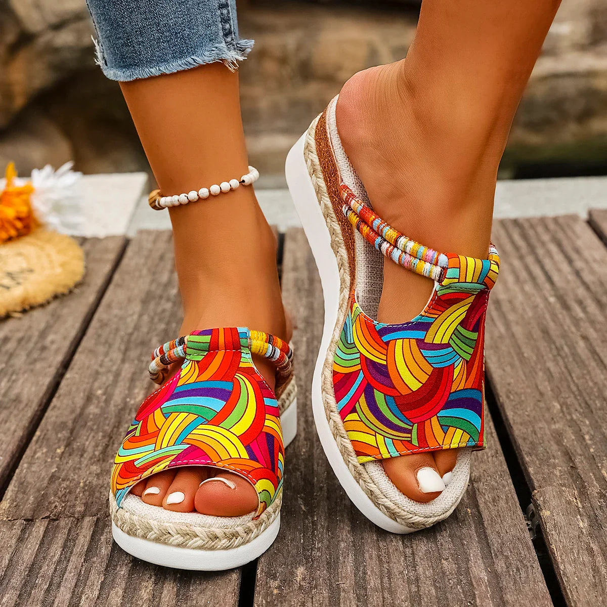 ARLENE | COLORFUL WEDGE SANDALS