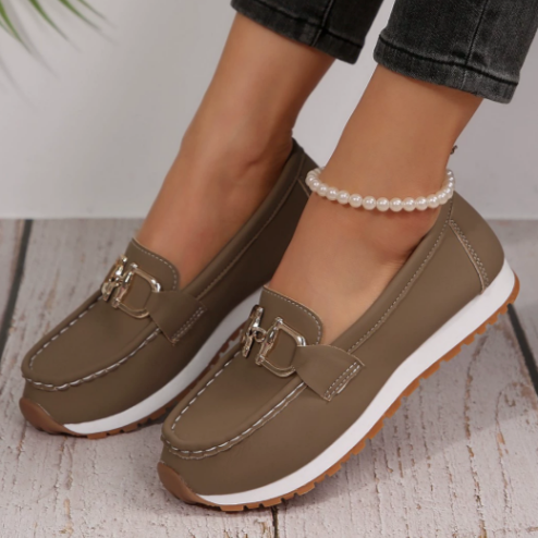 Estelle - Colourful Buckle Loafers