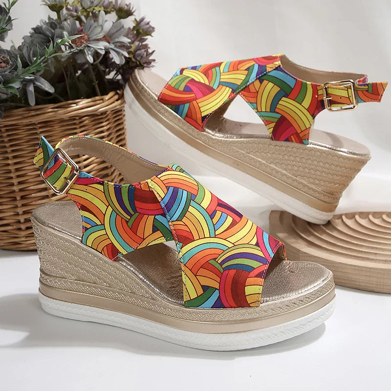 ARLENE | COLORFUL WEDGE SANDALS