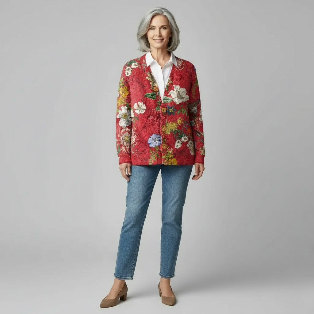 Solenne | Timeless Floral Cardigan
