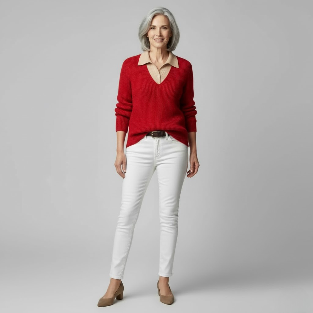 Marianne | Soft Knit Polo Sweater