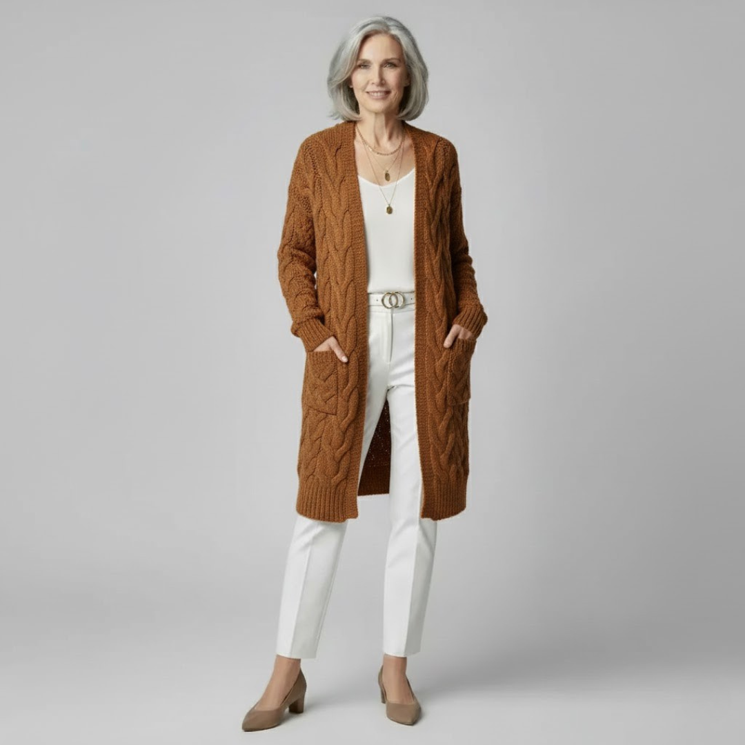Donna | Cable Knit Long Cardigan