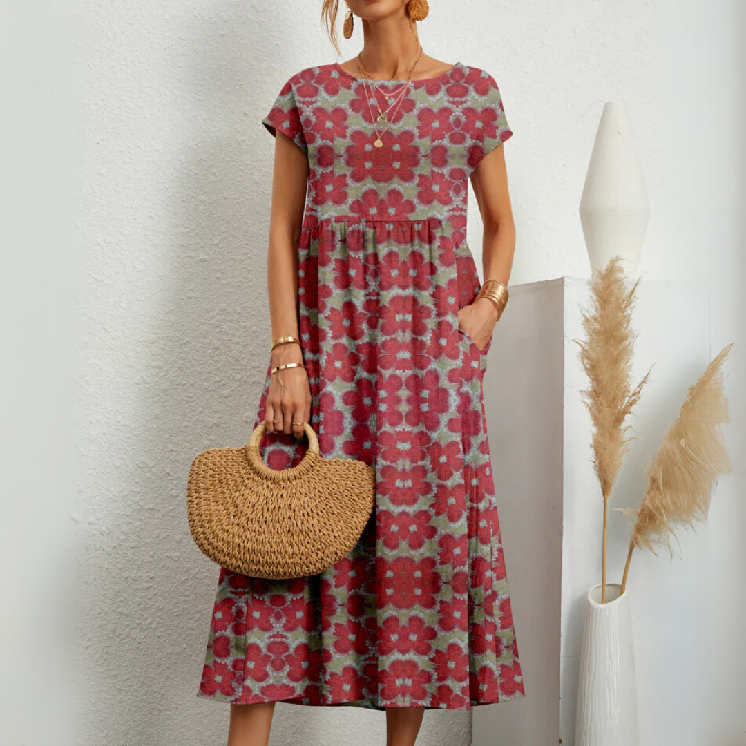 FLORENE⢠- Breezy Floral Midi Dress