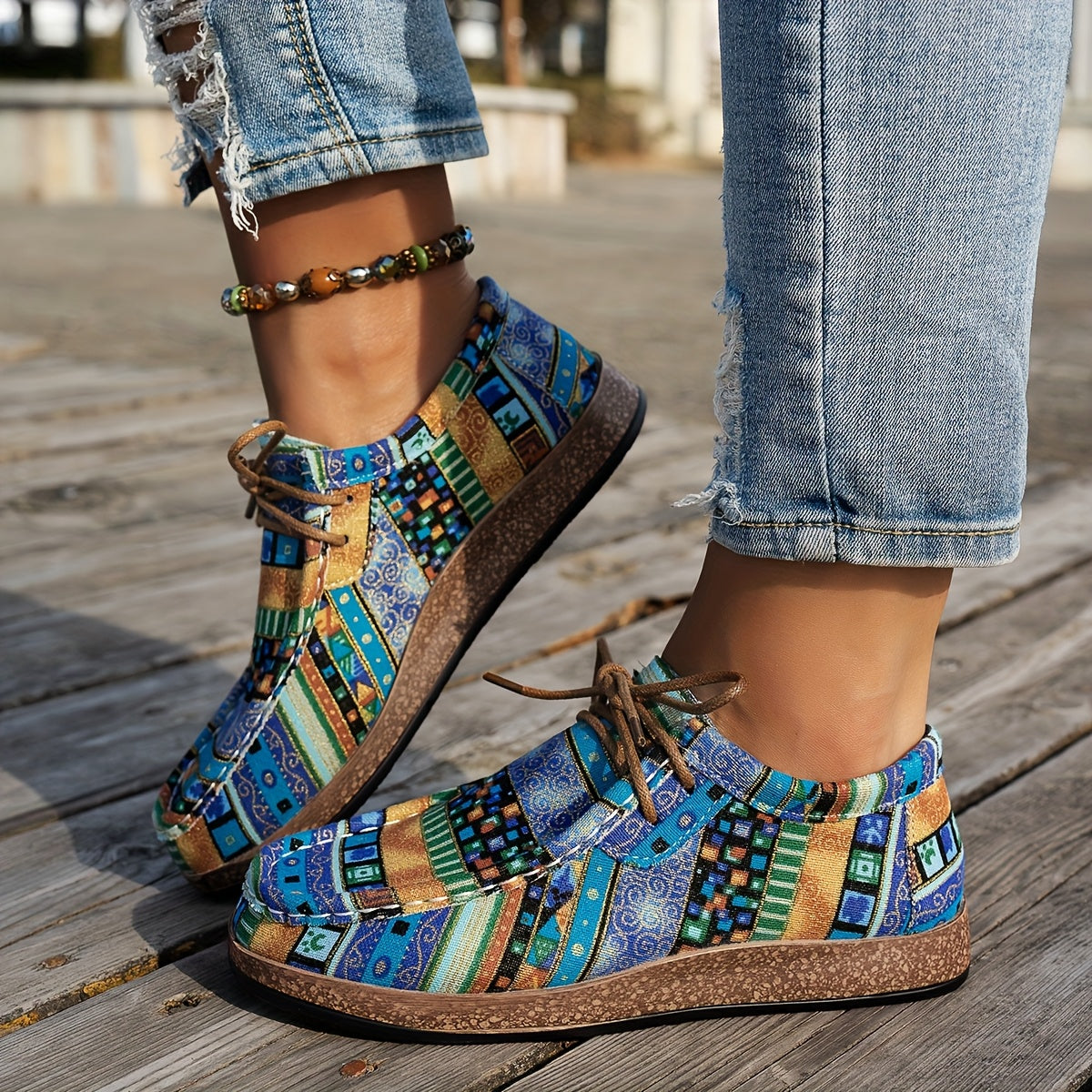 Women’s Vintage Boho Lace-Up Shoes