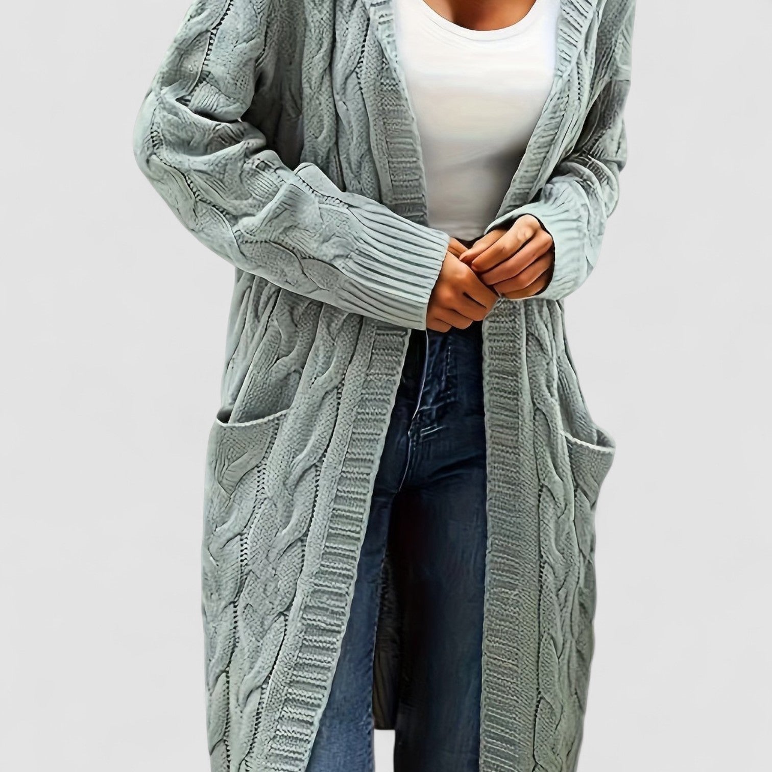 Donna | Cable Knit Long Cardigan