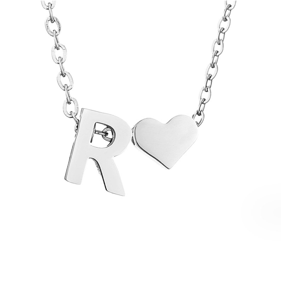 YAHNA | LETTER INITIAL SILVER NECKLACE