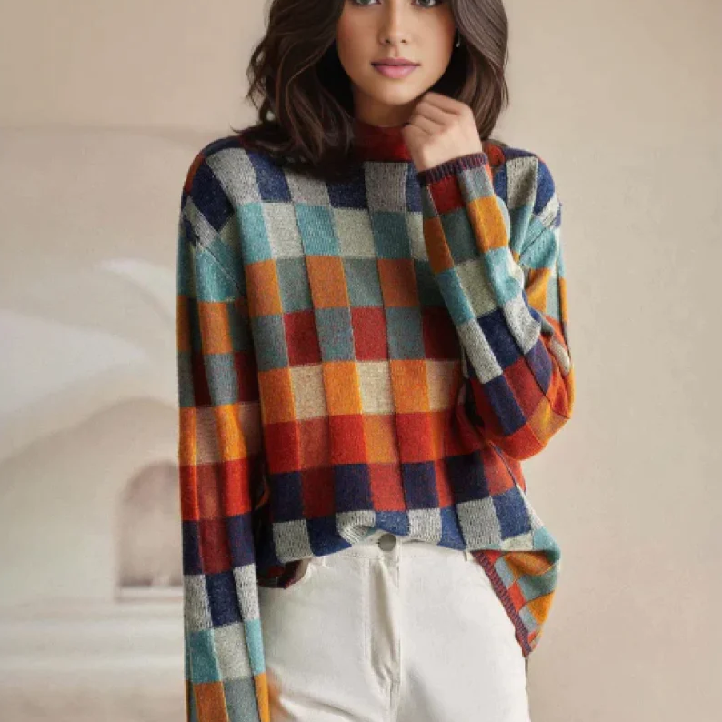 Celianne | Modern Checkered Sweater