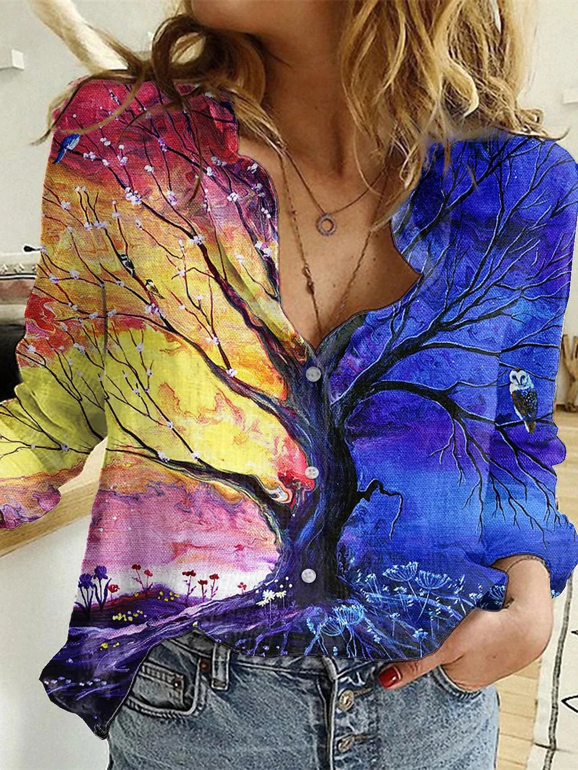 Nevaeh | Elegant Printed Blouse