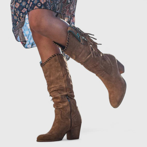 Maurelle | Western Fringe Boots