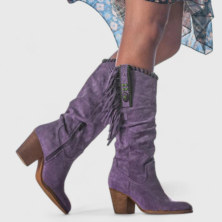 Maurelle | Western Fringe Boots