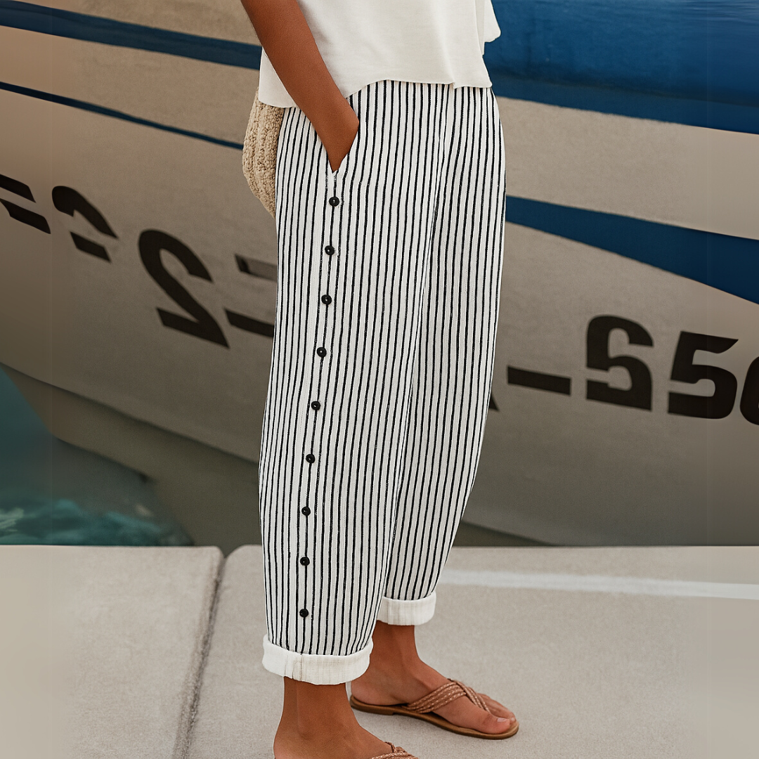 INDIRA | COMFORTABLE STRIPED CASUAL PANTS