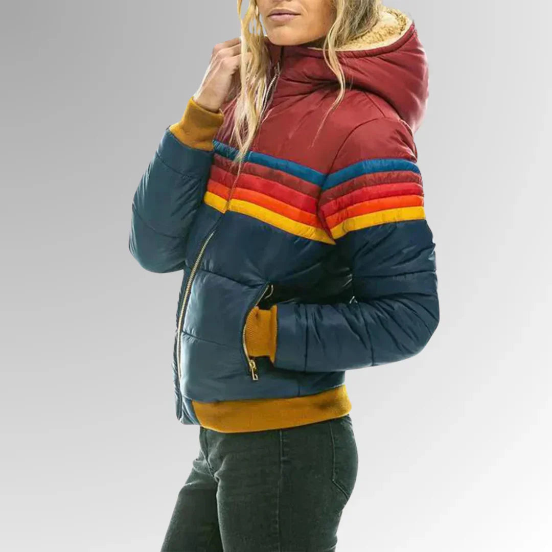 Alicia | Women’s Retro Striped Puffer Jacket