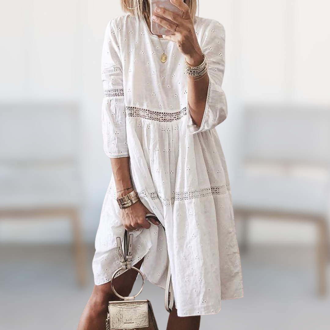CORA | EMBROIDERED SUMMER LACE DRESS