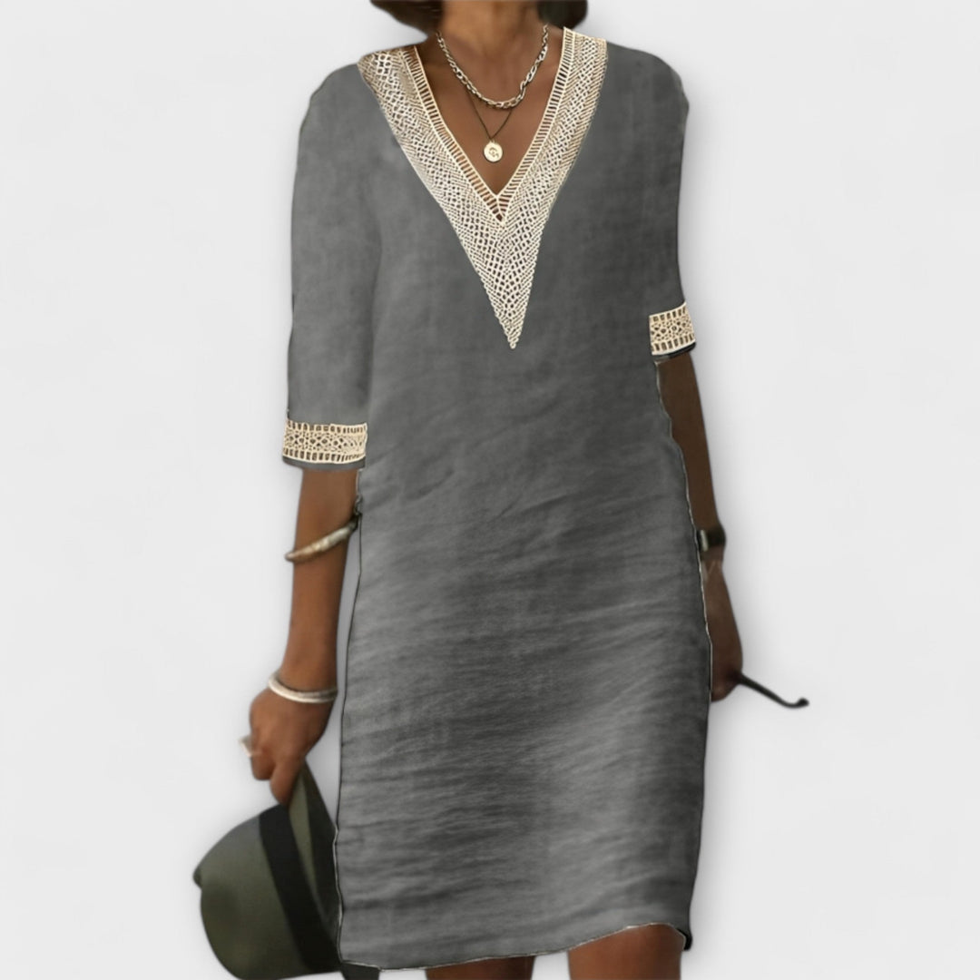 FLOR | CASUAL MID-SLEEVED DRESS