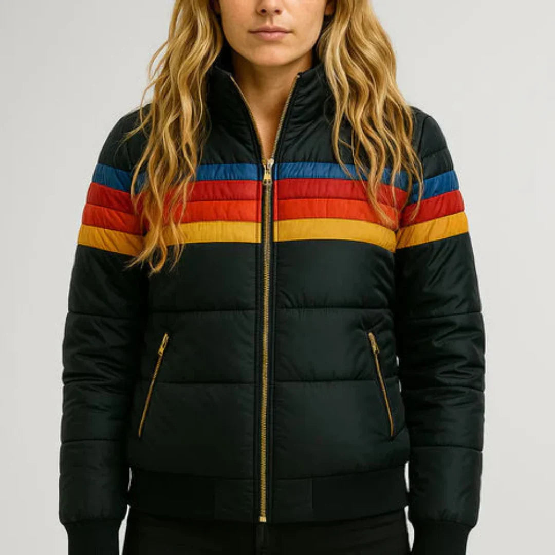 Alicia | Women’s Retro Striped Puffer Jacket
