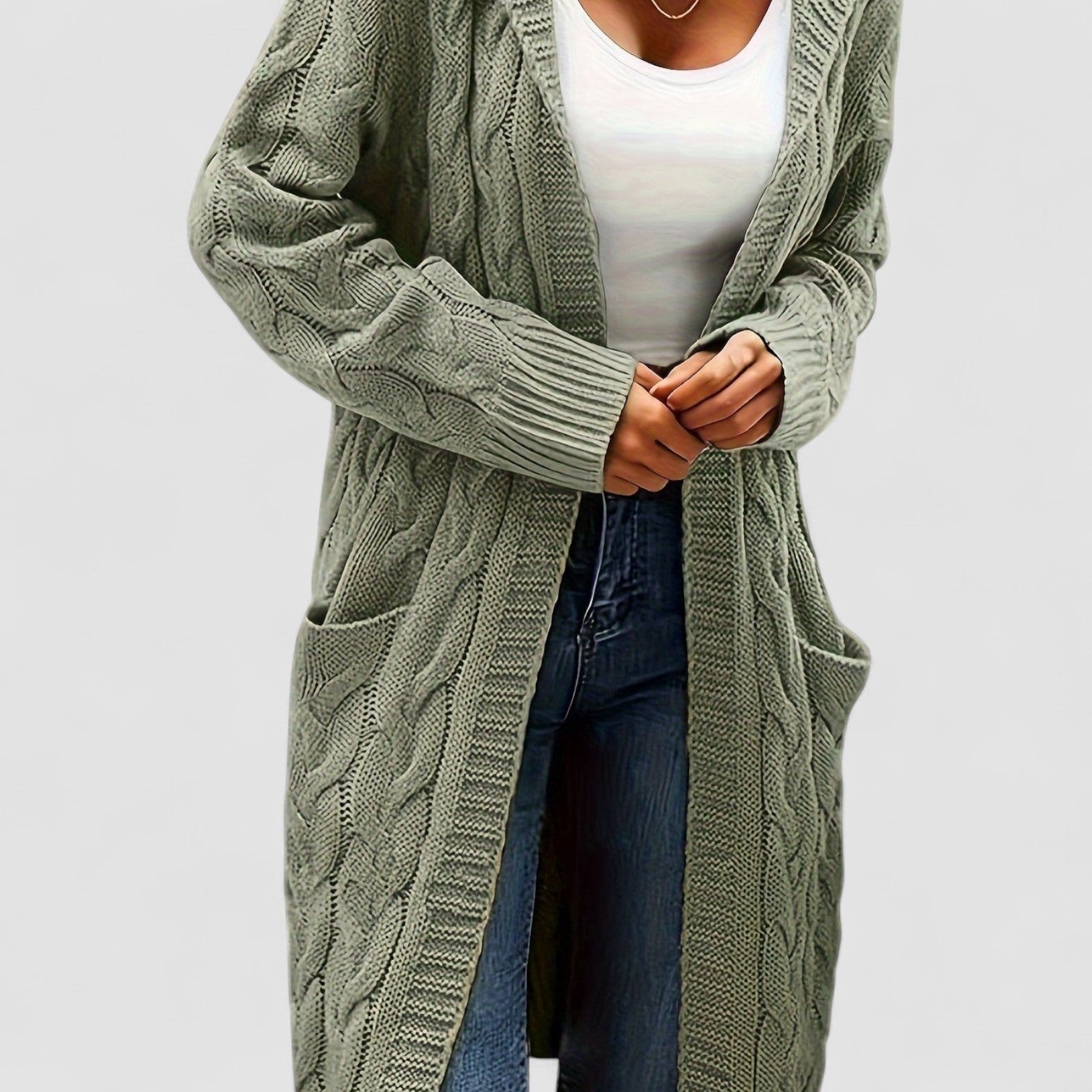 Donna | Cable Knit Long Cardigan