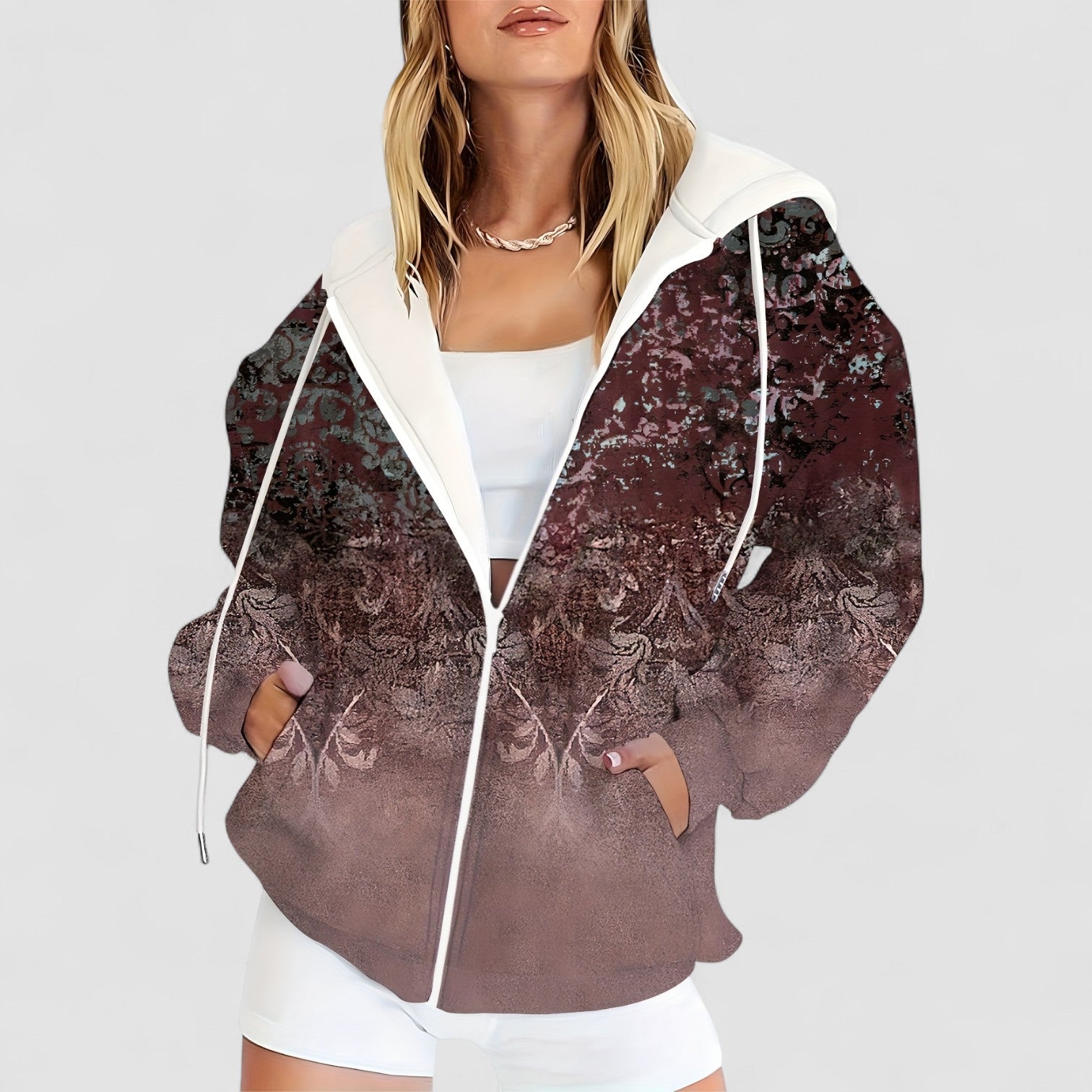 Noemi | Velvet Mist Hooded Jacket