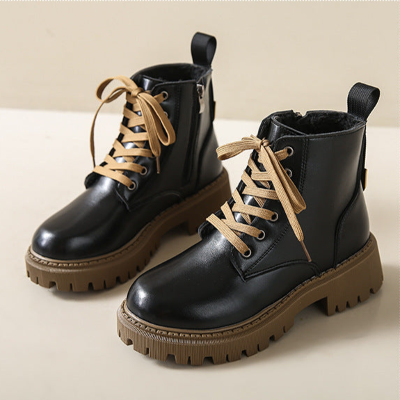 Fleece-Lined Combat Boots