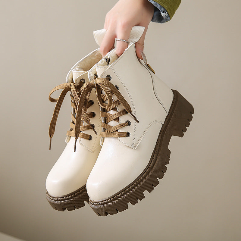 Fleece-Lined Combat Boots