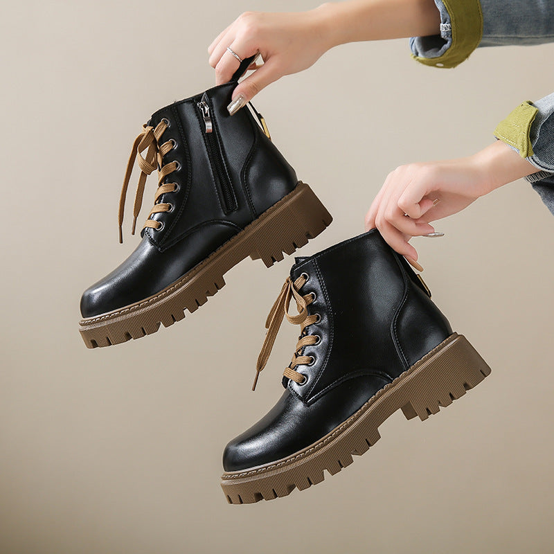 Fleece-Lined Combat Boots