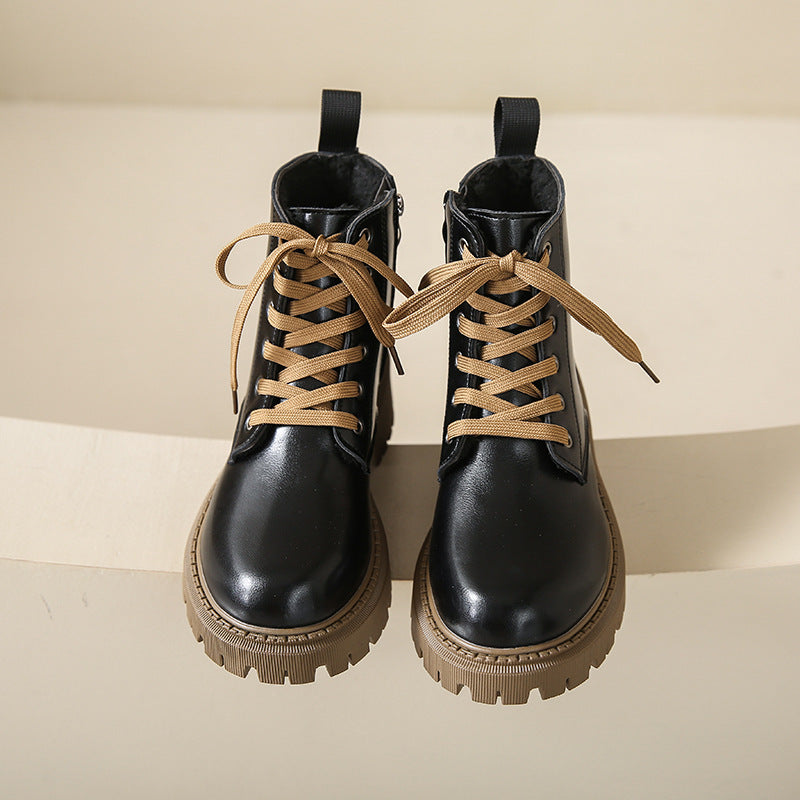 Fleece-Lined Combat Boots