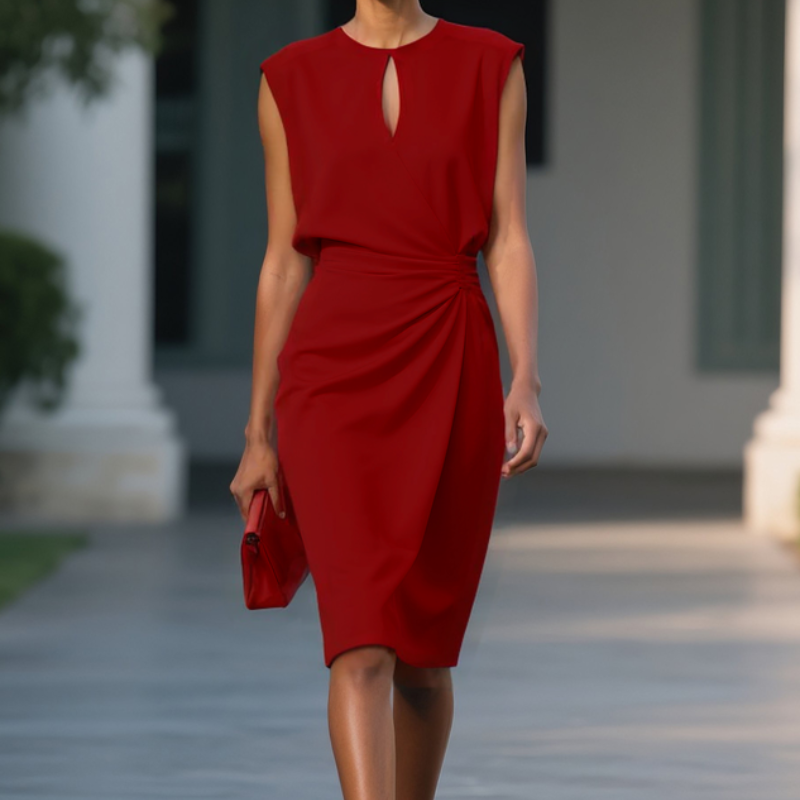 Simone | Keyhole Draped Dress