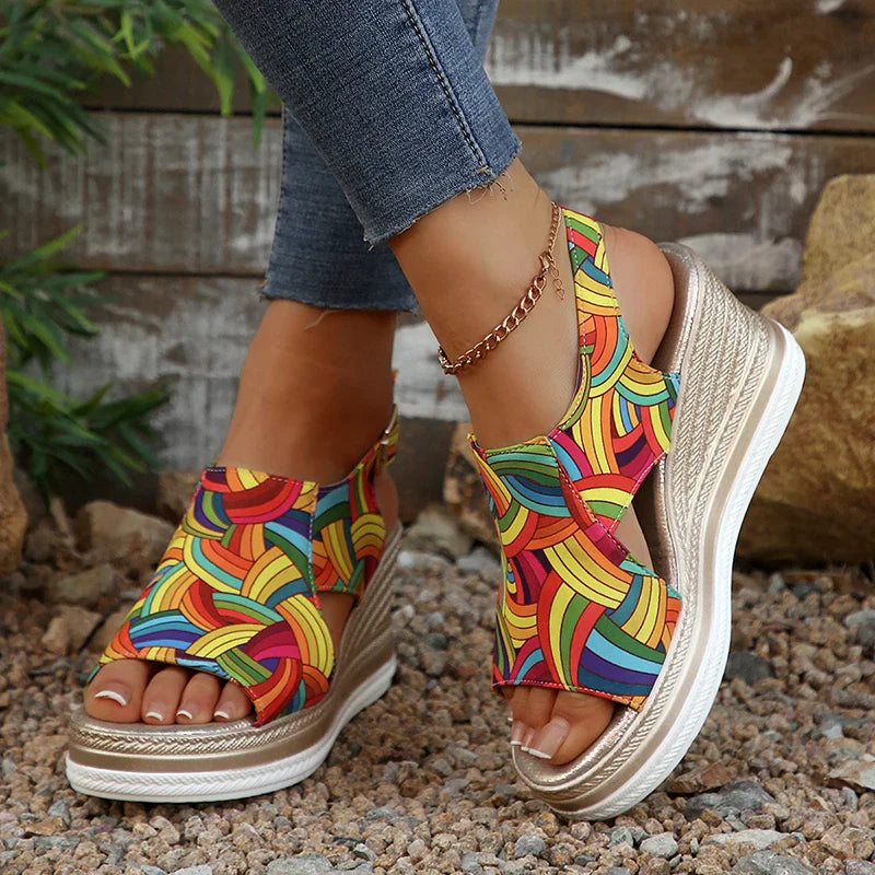 ARLENE | COLORFUL WEDGE SANDALS