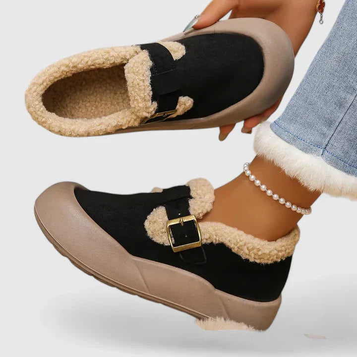Evelaine | Cozy Buckle Slip-Ons