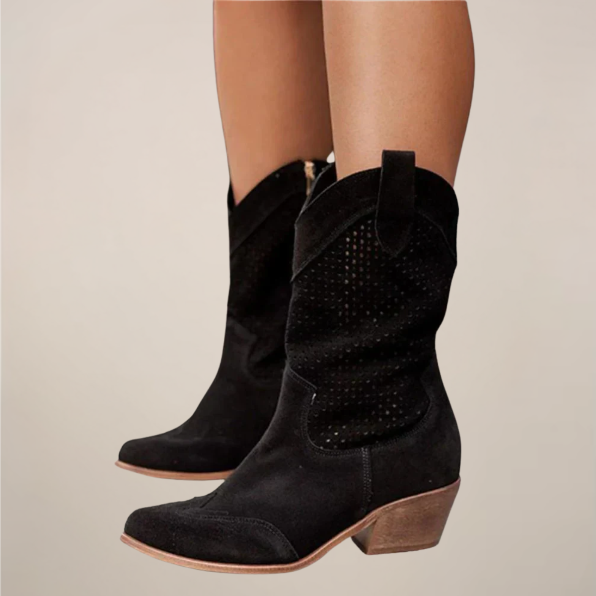 Women’s Perforated Western Mid-Calf Boots