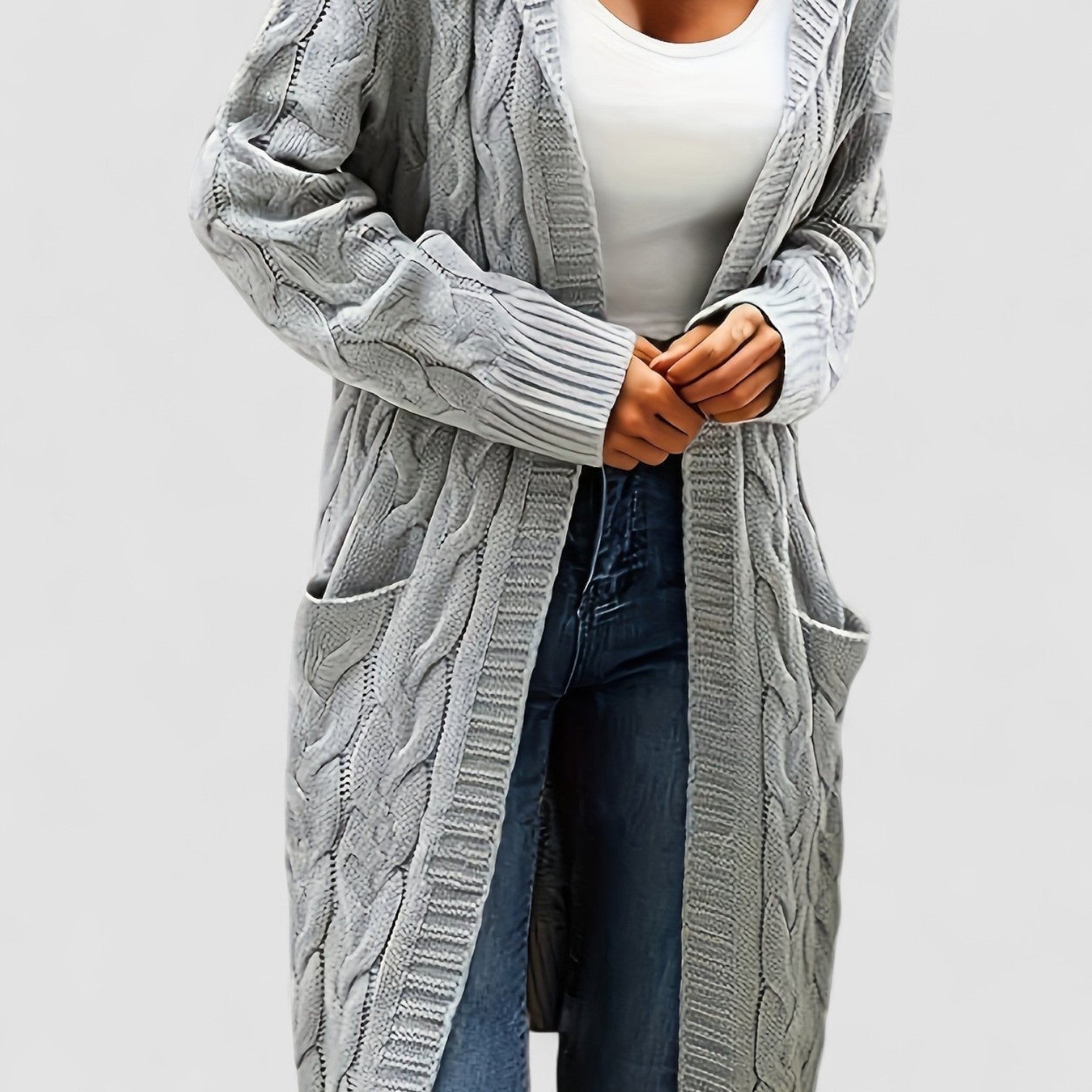 Donna | Cable Knit Long Cardigan