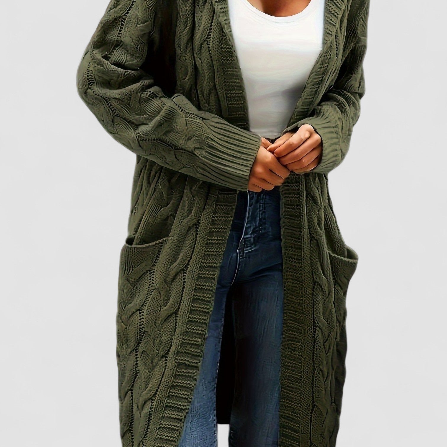 Donna | Cable Knit Long Cardigan