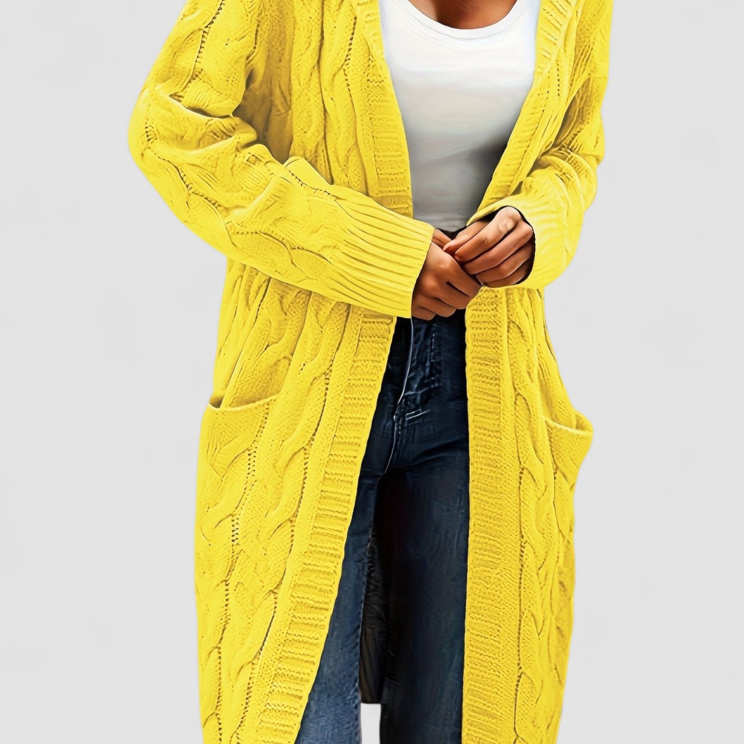 Donna | Cable Knit Long Cardigan