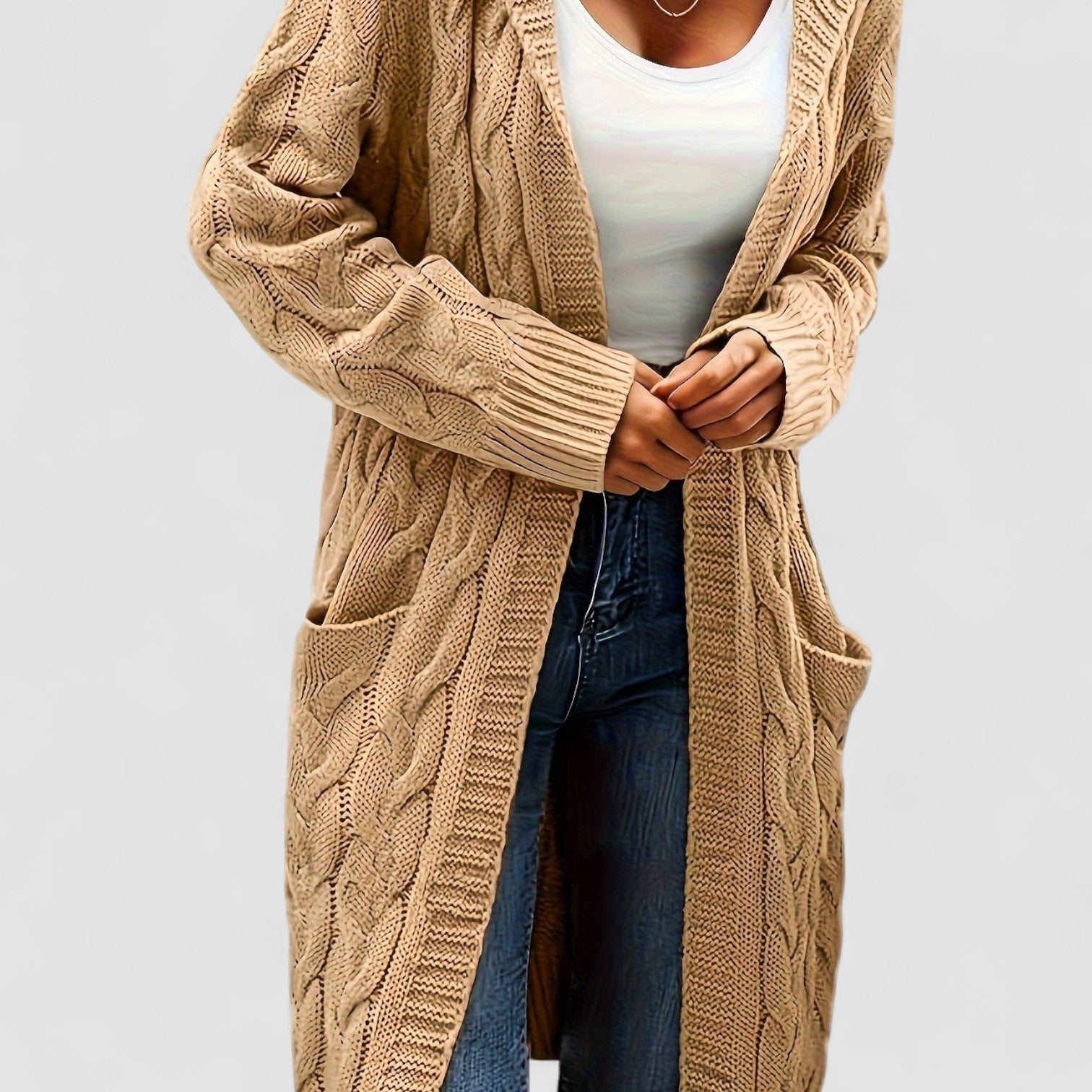 Donna | Cable Knit Long Cardigan