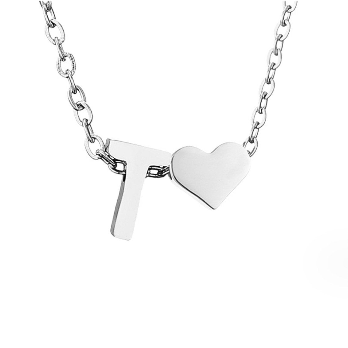 YAHNA | LETTER INITIAL SILVER NECKLACE