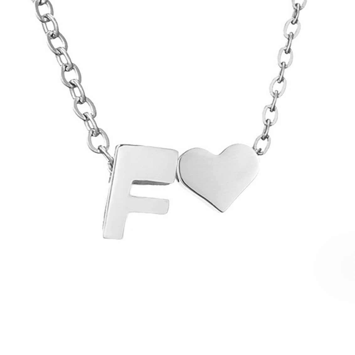 YAHNA | LETTER INITIAL SILVER NECKLACE