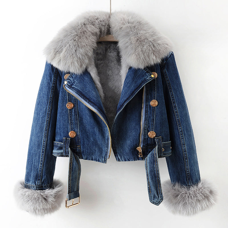 Eva | Plushy Denim Coat
