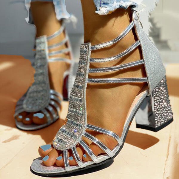MADELINE | RHINESTONE OPEN-HEELED SANDALS